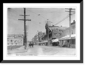 Historic Framed Print, Va. - Newport News - looking up 28th St.,  17-7/8" x 21-7/8"