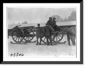 Canadian horsedrawn artillery unit in N. Russia. 1919?, Antique Print