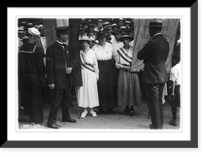 Historic Framed Print, Pickets arrested at White House for woman suffrage demonstration, 1917,  17-7/8" x 21-7/8"