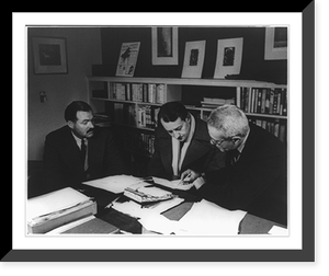 Illus. for article in LCQJ, Jan. 1973, Malraux's Sierra de Teruel": Malraux, Robert Haas, & Ernest Hemingway" Classic, Historic Print