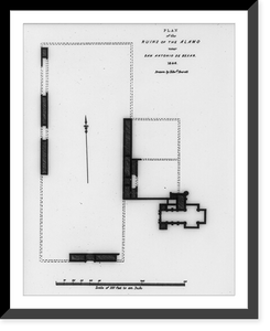 Plan of the ruins of the Alamo near San Antonio de Bexar, 1846, Historic Print
