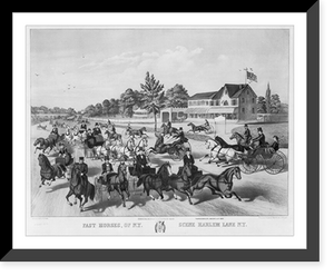 Historic Framed Print, Fast horses, of N.Y. scene, Harlem Lane N.Y.,  17-7/8" x 21-7/8"