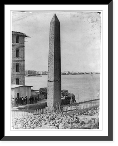 Historic Framed Print, The Obelisk" in its original position at Alexandria,  Egypt",  17-7/8" x 21-7/8"