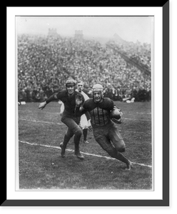 Harold Red" Grange; carrying football in Illinois-Michigan game, 1925" Classic, Vintage Poster