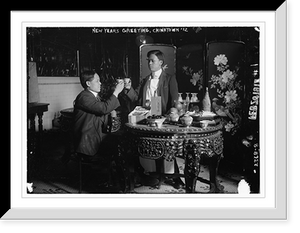 Historic Framed Print, New Years Greeting, Chinatown 1912,  17-7/8" x 21-7/8"