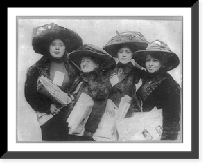 Women strikers selling newspapers for a living. New York shirt waist workers strike, Antique Poster