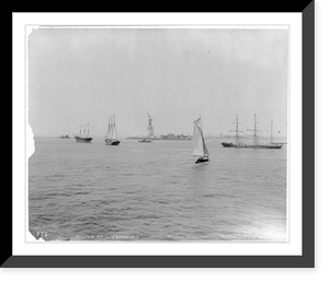 Historic Framed Print, [N.Y. (City) Harbor: Statue of Liberty from Battery Point],  17-7/8" x 21-7/8"