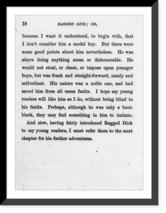 Ragged Dick by Horatio Alger, Jr. (Boston, Loring, 1868): preface to end (p. 18), no illus. - 7 Classic, Historic Print