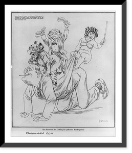 Caricature of F.D.R. as loved one of the Jewish Kindergartens"" Classic, Historic Print