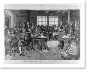 Vintage Photo Print - The first visit of William Penn to America