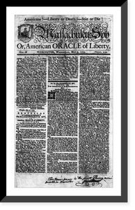 The Massachusetts Spy, or, American Oracle of Liberty. Worcester, Wednesday, May 3, 1775, Vintage Print