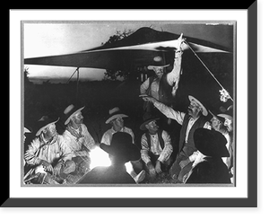 Cowboys of the LS Ranch near Tascosa, Texas lingering at the chuckwagon listening to Mr. Linger, range boss of the LS, tell stories in the evening, Vintage Wall Art