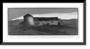 Historic Framed Print, Leaning Silo,  17-7/8" x 21-7/8"