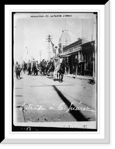 Historic Framed Print, Revolutionists entering Juarez,  17-7/8" x 21-7/8"