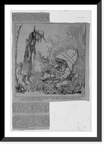 Belgian cartoon concerning the murder of the English missionary Stokes in the Belgian Congo, Antique Poster
