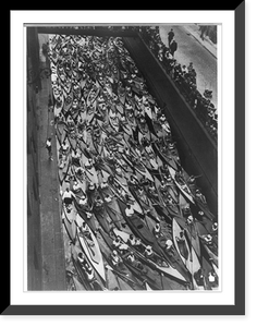 Historic Framed Print, Rally for Kayak Paddlers. Berlin Olympics, 1936,  17-7/8" x 21-7/8"