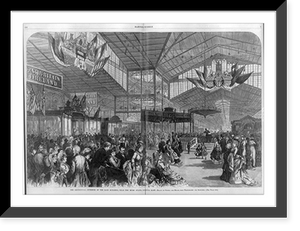 View looking East, near the music stand, in the interior of the main building of the Centennial, Philadelphia, 1876 Classic, Vintage Poster