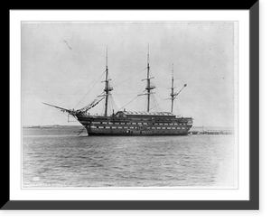 Vintage Nautical Print - Brooklyn - Side view of the U.S.S. Vermont