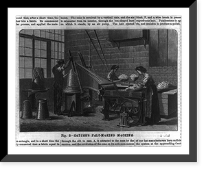 Historic Framed Print, [Hatter's felt-making machine],  17-7/8" x 21-7/8"