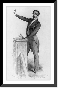 Napoleon III, Emperor of the French, 1808-1873, full portrait, standing with arm raised, facing left, Vintage Wall Art