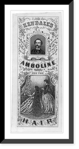 Historic Framed Print, Kendall's Amboline for the Hair,  17-7/8" x 21-7/8"