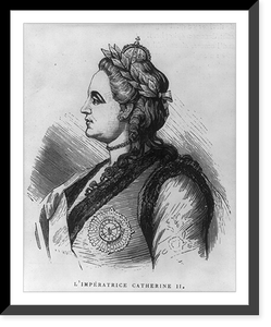 Historic Framed Print, [Catharine II, Empress of Russia, 1729-1796, head and shoulders, left profile],  17-7/8" x 21-7/8"