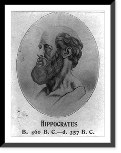 Hippocrates, 460 B.C.-357 B.C., head portrait, facing left, Antique Poster