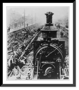 Historic Framed Print, Damaged Track, Railroad Riots - Pennsylvania Railroad,  17-7/8" x 21-7/8"