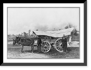 Sand Hill Supply Company, a covered wagon with a butchered hog swinging from back end, Southern Pines, N.C, Vintage Wall Art