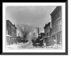 Horses and sleighs on Main Street, looking South, Groton, N.Y. Classic, Historic Print