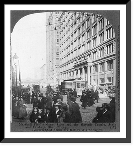 Marshall Field's Great Store and the Masonic Temple, State and Randolph Sts., Chicago, Antique Print