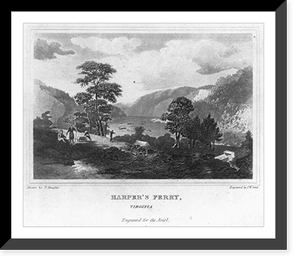 Historic Framed Print, Harper's Ferry, Virginia,  17-7/8" x 21-7/8"