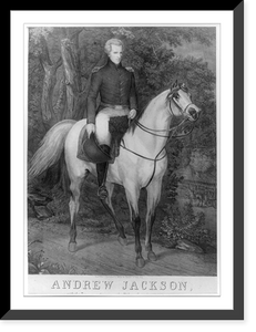 Historic Framed Print, Andrew Jackson, with the Tennessee forces, on the Hickory Grounds, (Ala.) A.D. 1814,  17-7/8" x 21-7/8"