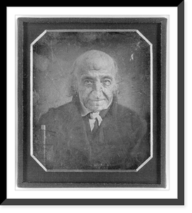Albert Gallatin, head-and-shoulders portrait, facing front, with walking stick, Antique Print