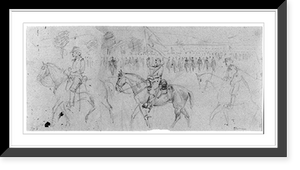 Historic Framed Print, Advance of Custer's brigade,  17-7/8" x 21-7/8"