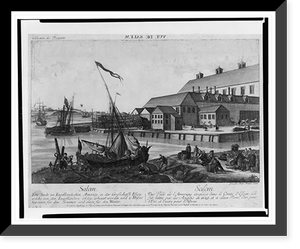 Vu&euml; de Salem. Salem - eine stadt in Engell&auml;ndischen America, in der Grafschafft Essex,. Salem - une ville de l'Amerique Angloise dans le Comte d'Essex,..grav&eacute; par Balth. Frederic L