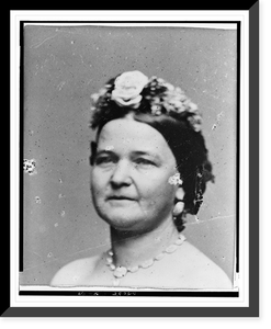 Mrs. Abraham Lincoln, full-length portrait, standing, facing left, near table - 3, Antique Poster