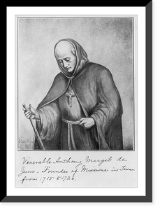 Father Antonio Margil de Jes&uacute;s, 1657-1726, half-length portrait, standing, facing left, Antique Print