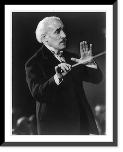 Arturo Toscanini, 1867-1957, half-length portrait, facing right, holding baton, Historic Print