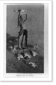 Black & White Photo - Buffalo - Illustration by Frederic Remington