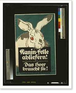 Kanin-felle abliefern! an Haumlndler und Zuchtvereine. Das Heer braught sie!. Gipkens, Vintage Wall Art