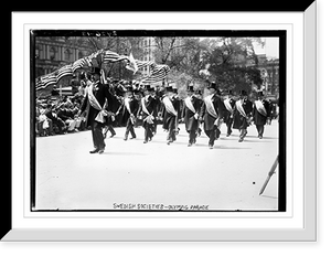Historic Framed Print, Swedish Societies - Olympic Parade,  17-7/8" x 21-7/8"