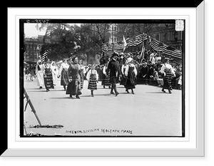 Historic Framed Print, Swedish division in Olympic Parade,  17-7/8" x 21-7/8"