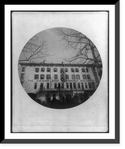 Washington, D.C. - crowd in front of the Evening Star Newspaper Buildings" watching 2 men on roof" Classic, Antique Poster