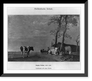 Historic Framed Print, Herdsman with herd,  17-7/8" x 21-7/8"