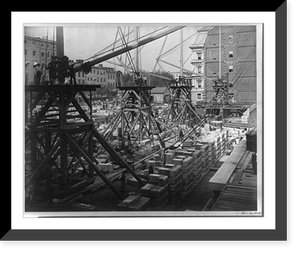 Historic Framed Print, Construction of the State, War & Navy Dept. Bldg., Wash., D.C.,  17-7/8" x 21-7/8"