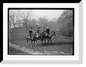 Historic Framed Print, Riding - Central Park,  17-7/8" x 21-7/8"