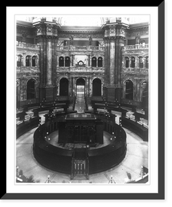 Historic Framed Print, Library of Congress: Main Reading Room,  17-7/8" x 21-7/8"