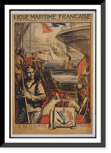 Ligue Maritime franccedilaise pour le deacuteveloppement de la marine militaire et de la marine marchande reconnue comme eacutetablissement dutiliteacute publique, Vintage Print