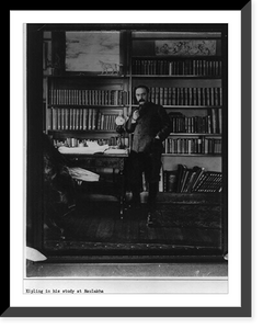 Historic Framed Print, Kipling in his study at Naulakha,  17-7/8" x 21-7/8"